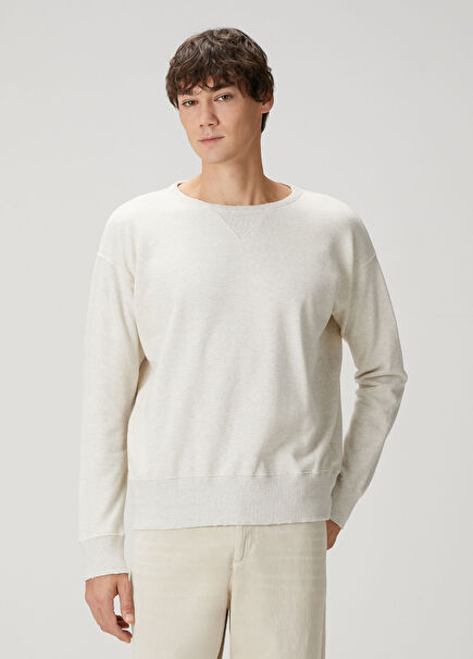 Bej Basic Sweatshirt