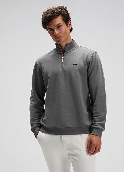 Antrasit Yarım Fermuarlı Erkek Sweatshirt EM580-ANT