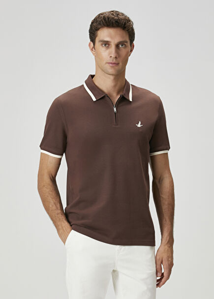 Beige Brown Polo T-Shirt
