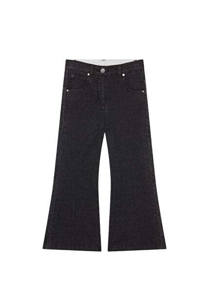 Black Logo Stripe Girls Jeans