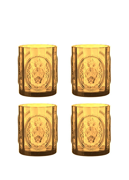 Palmera Amber Glass Set of 4 Water Glasses