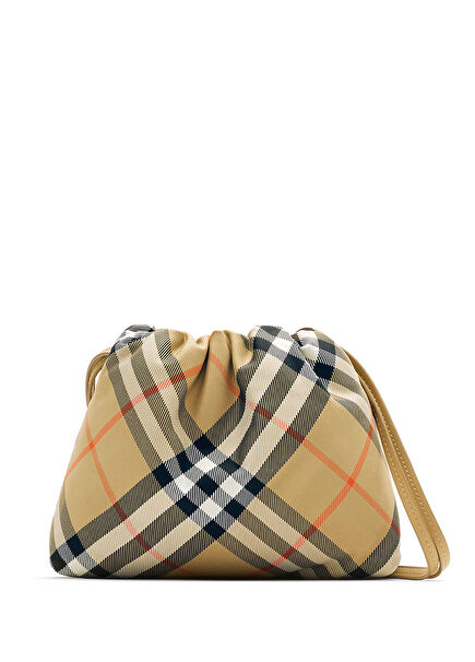 Drawstring Ck Pouch Bej Unisex Çocuk Omuz Çantası