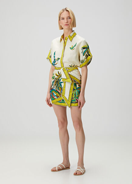 Day Dream Multicolored Linen Mini Skirt