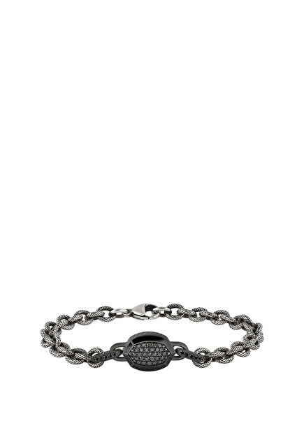 Legend Black Diamond Chain 925 Sterling Silver Men's Bracelet
