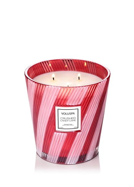 Crushed Candy Cane Pink Candle