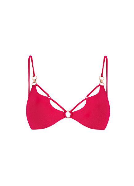 Siren Raspberry Halka Detaylı Kadın Bikini Üstü
