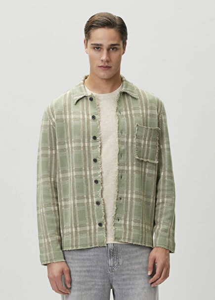 Green Plaid Cardigan