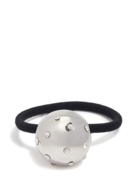 Silver Elastic Women's Hair Tie