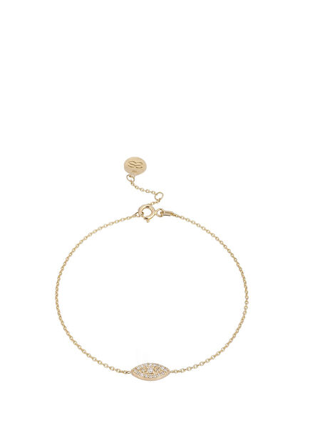Eye Diamond Stone 14K Gold Women's Bracelet