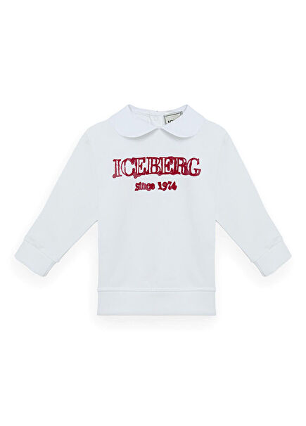 White Long Sleeve Baby Girl Sweatshirt
