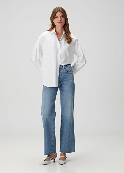Annina Mavi Wide Leg Jean Pantolon