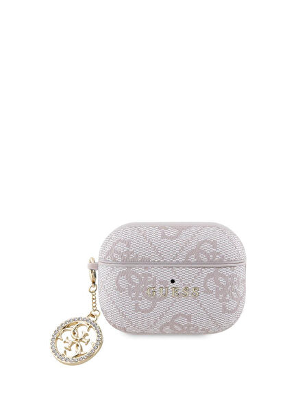 Pembe 4G Taşlı Süs Zincirli Apple Airpods Pro 2. Nesil Uyumlu Kılıf 