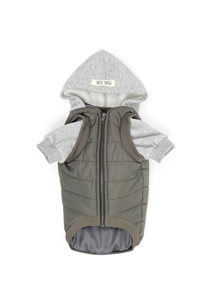 Puffer Haki Köpek Mont