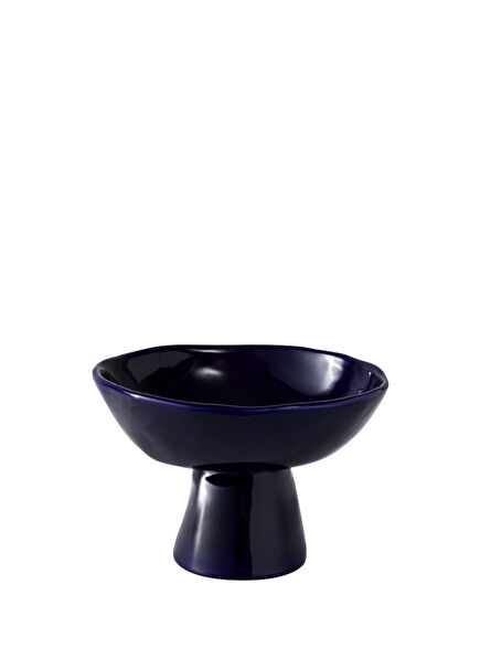 Ayaklı Kobalt Stoneware Orta Servis Standı