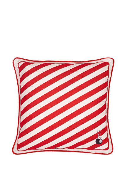 Splendid Palas Stripe Red Goose Down Cushion 45 x 45 cm