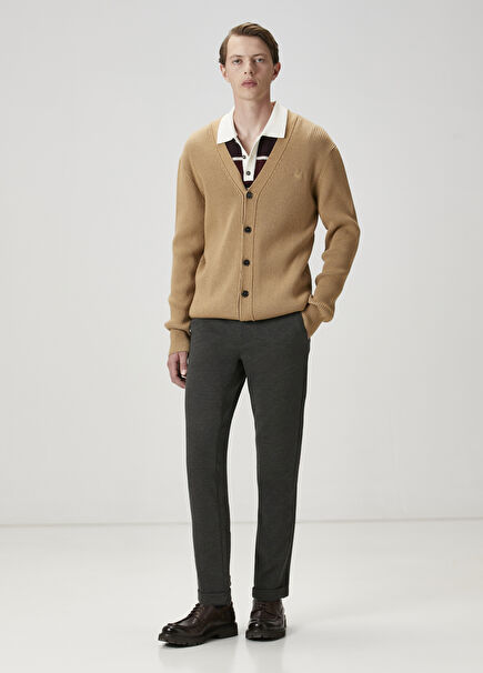 Anthracite Diagonal Patterned Chino Pants