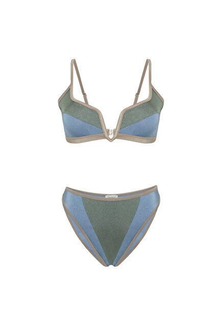 Cleopatra Yeşil Mavi Kadın Bikini Takımı