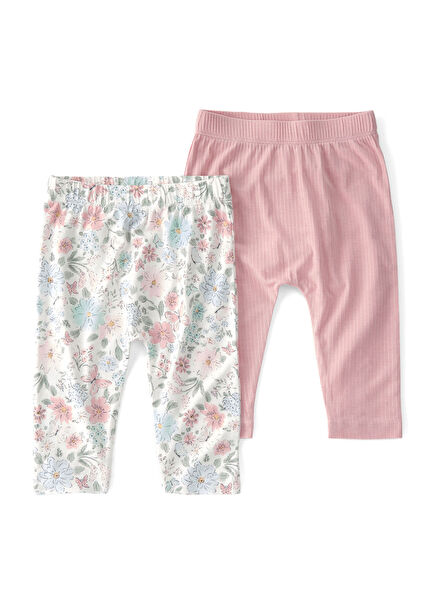 Colorful Printed Baby Girl 2-Piece Pants Set