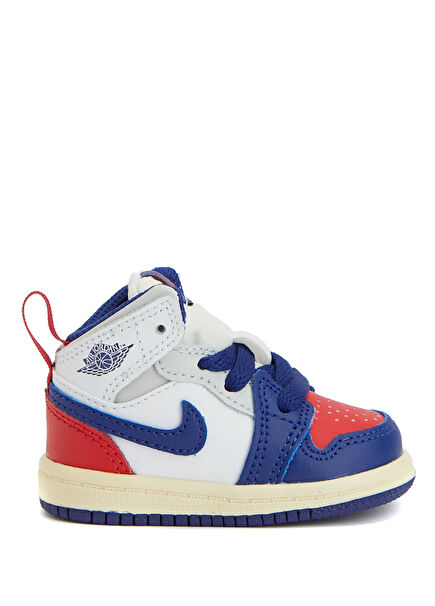 Jordan 1 Mid White Unisex Kids Leather Sneaker