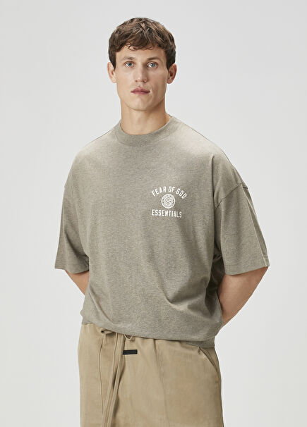 Grey Logo Printed T-Shirt