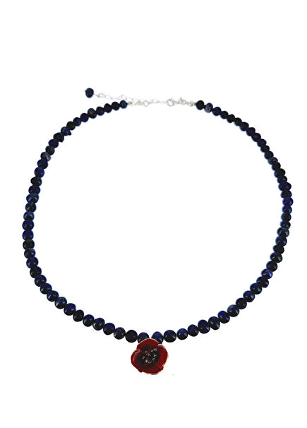 Gelincik Çiçekli İnci Kadın Kolye