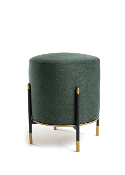 Kirit Duck Green Black Gold Metal Standing Pouf