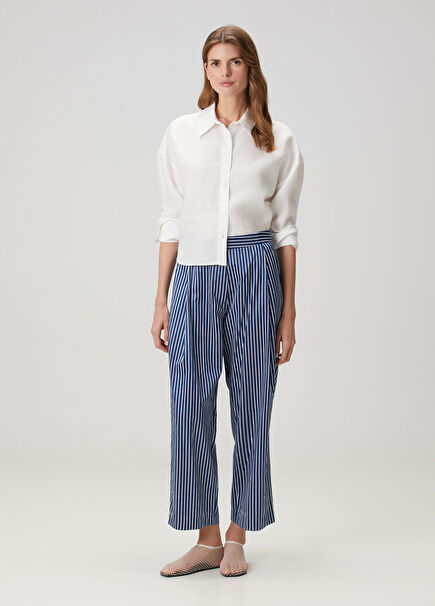 Blue Striped Pants