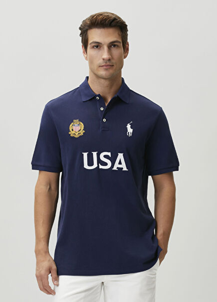 Classic Fit USA Koyu Yeşil Polo T-shirt
