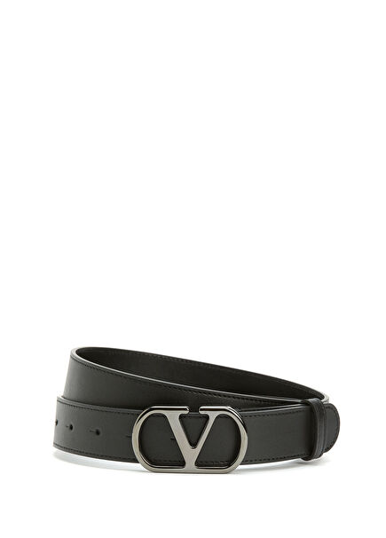 Vlogo Black Men's Leather Belt