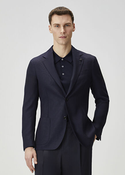 Navy Blue Wool Jacket