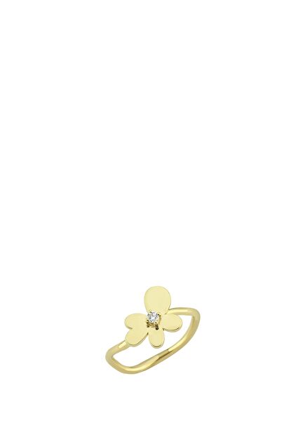 Woman Horse Ring With Flower Shaped Diamonds