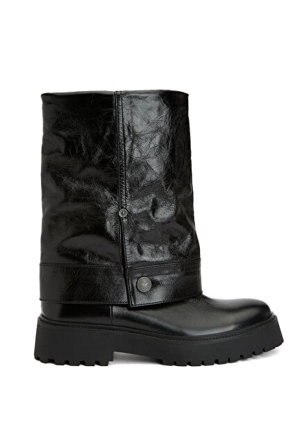 Siyah Kadın Deri Çizme