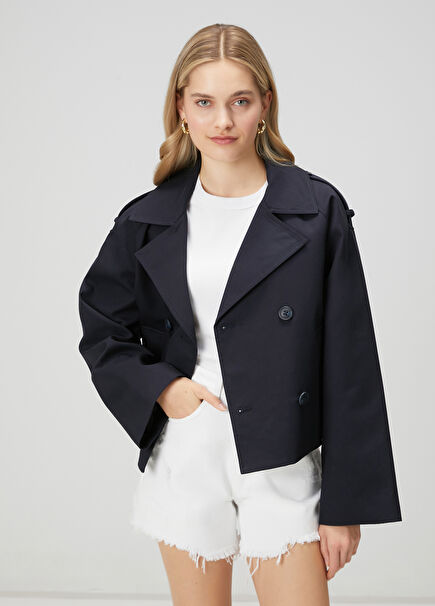 Lacivert Apoletli Twill Mont