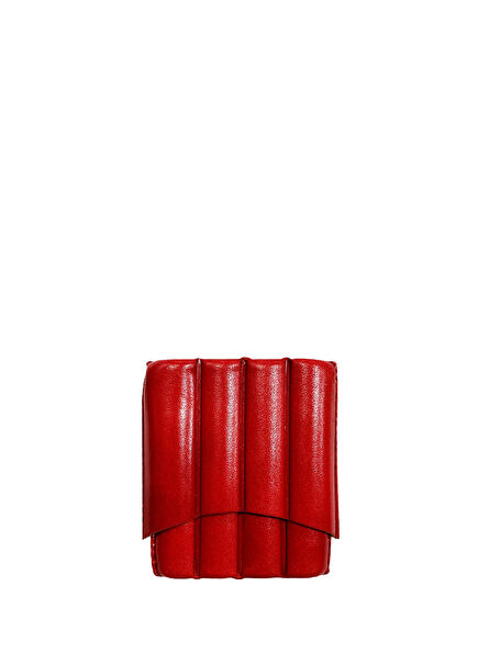 Italy Leather Toscanello Corrugated Red 4-Piece Cigar Case