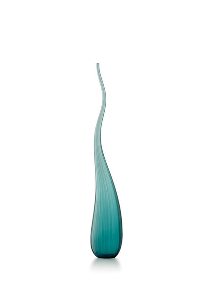 Aria Glossy Peacock Green Glass Medium Size Vase
