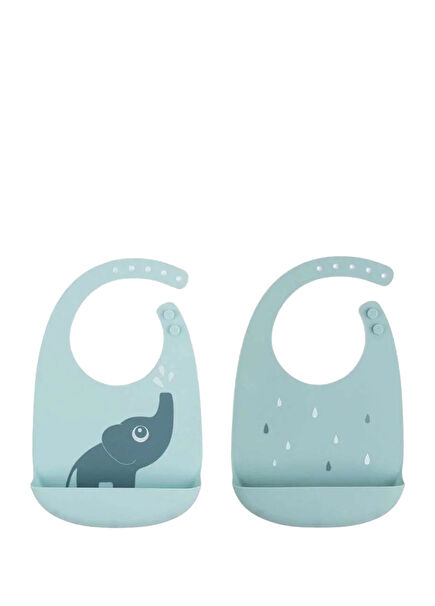 Elphee Blue Silicone 2-Pack Bib