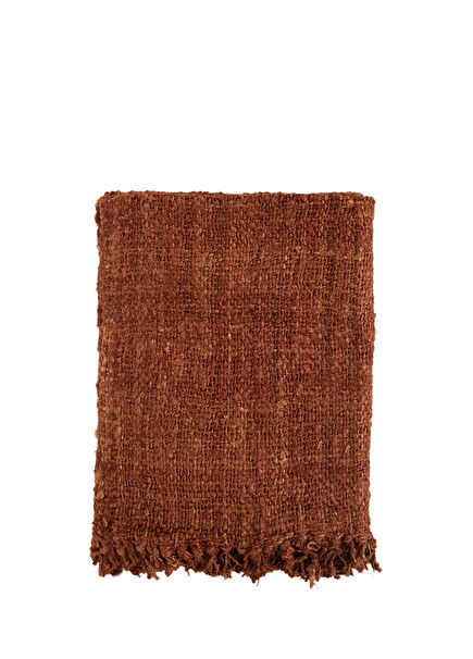 Galla Brown Cotton Viscose Sofa Shawl