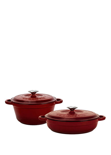 Burgundy Cast Iron Cookware Set