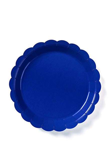 Lacivert Yuvarlak Kağıt 8'li Parti Tabağı