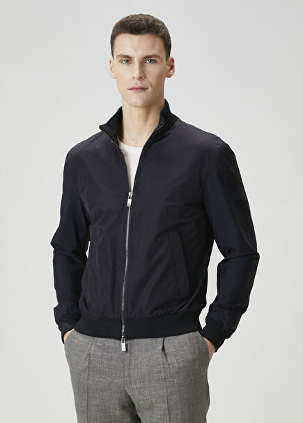 Navy Blue Linen Coat