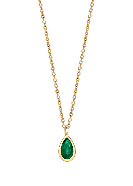 Petites Emerald Mini Drop Women's Gold Pendant