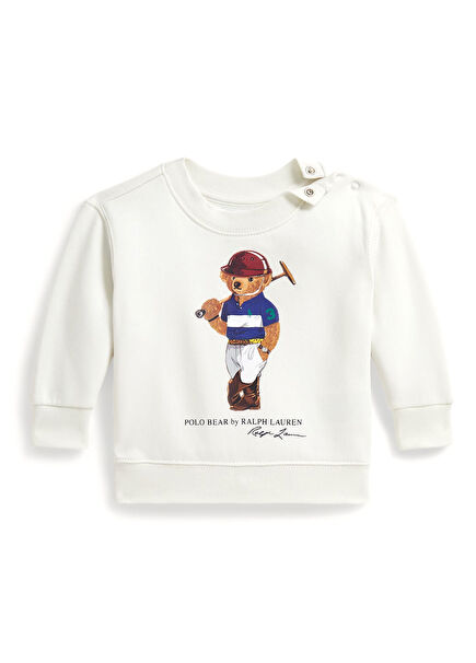 Beyaz Erkek Bebek Sweatshirt