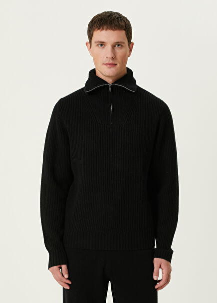 Black Rib Wool Knitwear