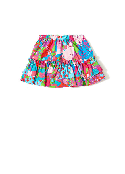 Mavi Desenli Kız Bebek Etek