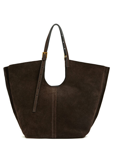 Ara Kahverengi Kadın Süet Alışveriş Çantası