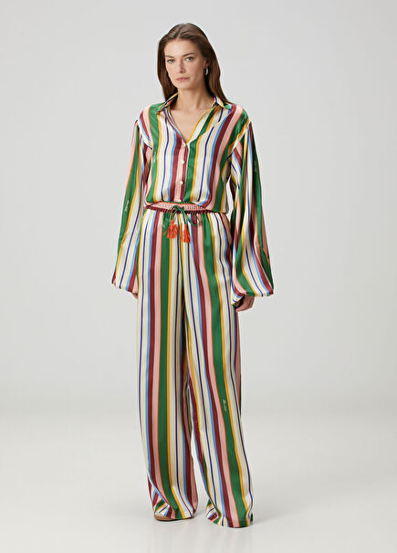 Letizia Striped Silk Beach Pants
