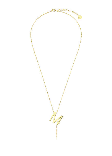 Deniz M Harfi Gold 14 Ayar Altın Kadın Kolye