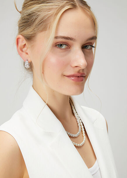 Silver Women's Earrings With Stones