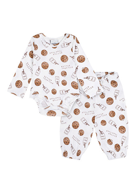 Kurabiye Canavarı Uzun Kollu Body Pantolon Unisex Bebek İkili Set