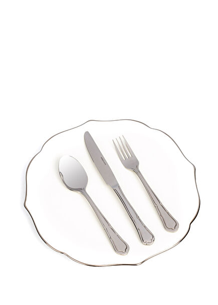 Verde Gümüş Çelik 90 Parça 12 Kişilik Çatal Kaşık Bıçak Seti